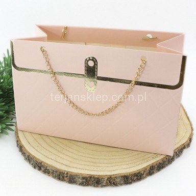 TOREBKA z łańcuszkiem (jak flower box) TC9 22 x 10 cm powder