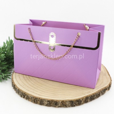 TOREBKA z łańcuszkiem (jak flower box) TC9 22 x 10 cm violet