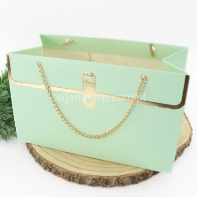 TOREBKA z łańcuszkiem (jak flower box) TC9 22 x 10 cm tiffany