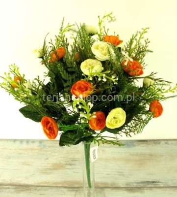 Bukiet z różyczkami AB215 krem/pomarańcz