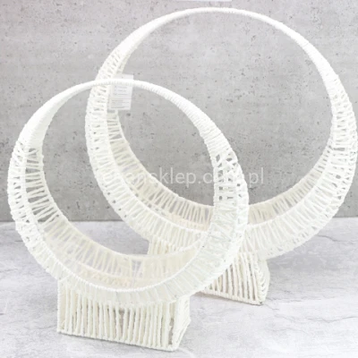 Osłonka baza do kompozycji księżyc pleciona (2 szt)  LQ2310564 / LQ2310565 white