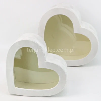 Flower box serce welur W7759 (2 szt) white