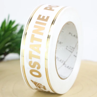 Taśma Ostatnie... 4 cm z/z biel (druk.złoty napis) 113007