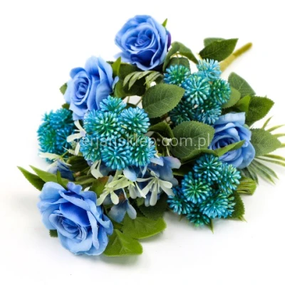 Kompozycja róż z czosnkami LY004 blue