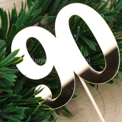 Pik okolicznościowy / topper CYFRA złota "90"
