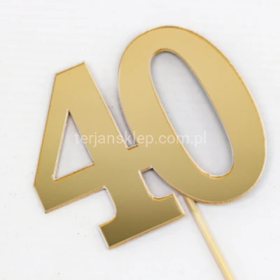 Pik okolicznościowy / topper CYFRA złota "40"
