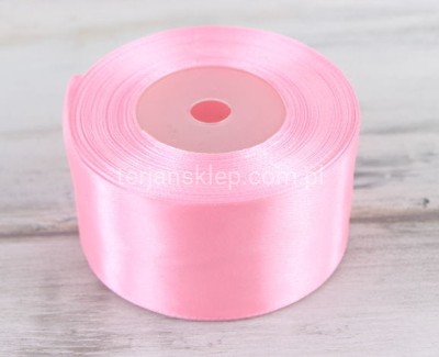 Taśma satynowa 5 cm x 32 mb lt pink