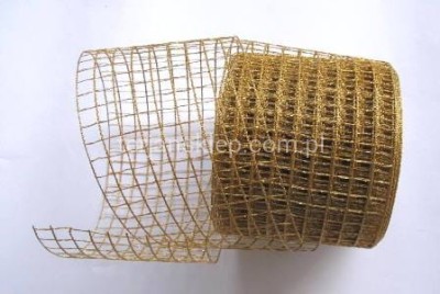 Siatka 10 cm brokat/złota