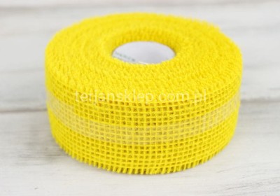 Taśma jutowa 5 cm żółta