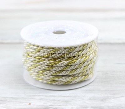 Sznurek skręcany 3mm x 10mb (WS-3/PF) cream/gold