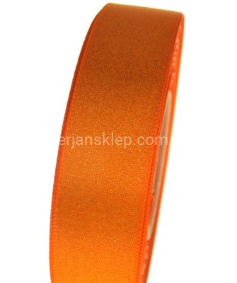 Taśma satynowa delikatnie mieniąca 25 mm x 22 mb pomarańcz/złoto
