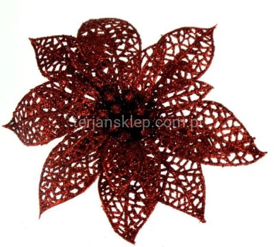 Gwiazda siatkowa  brokat XM008 (24 szt) red